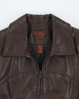 Vintage Y2K 00s Danier A-Line Mid Thigh Chocolate Brown Leather Jacket - XS