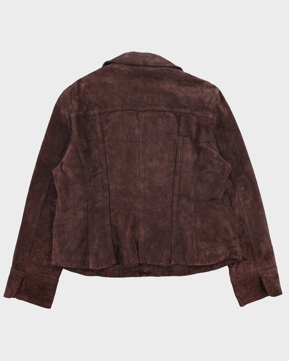 Vintage Y2K 00s LAL  Chocolate Brown Suede Snap Button Panelled Jacket - XL