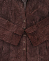Vintage Y2K 00s LAL  Chocolate Brown Suede Snap Button Panelled Jacket - XL