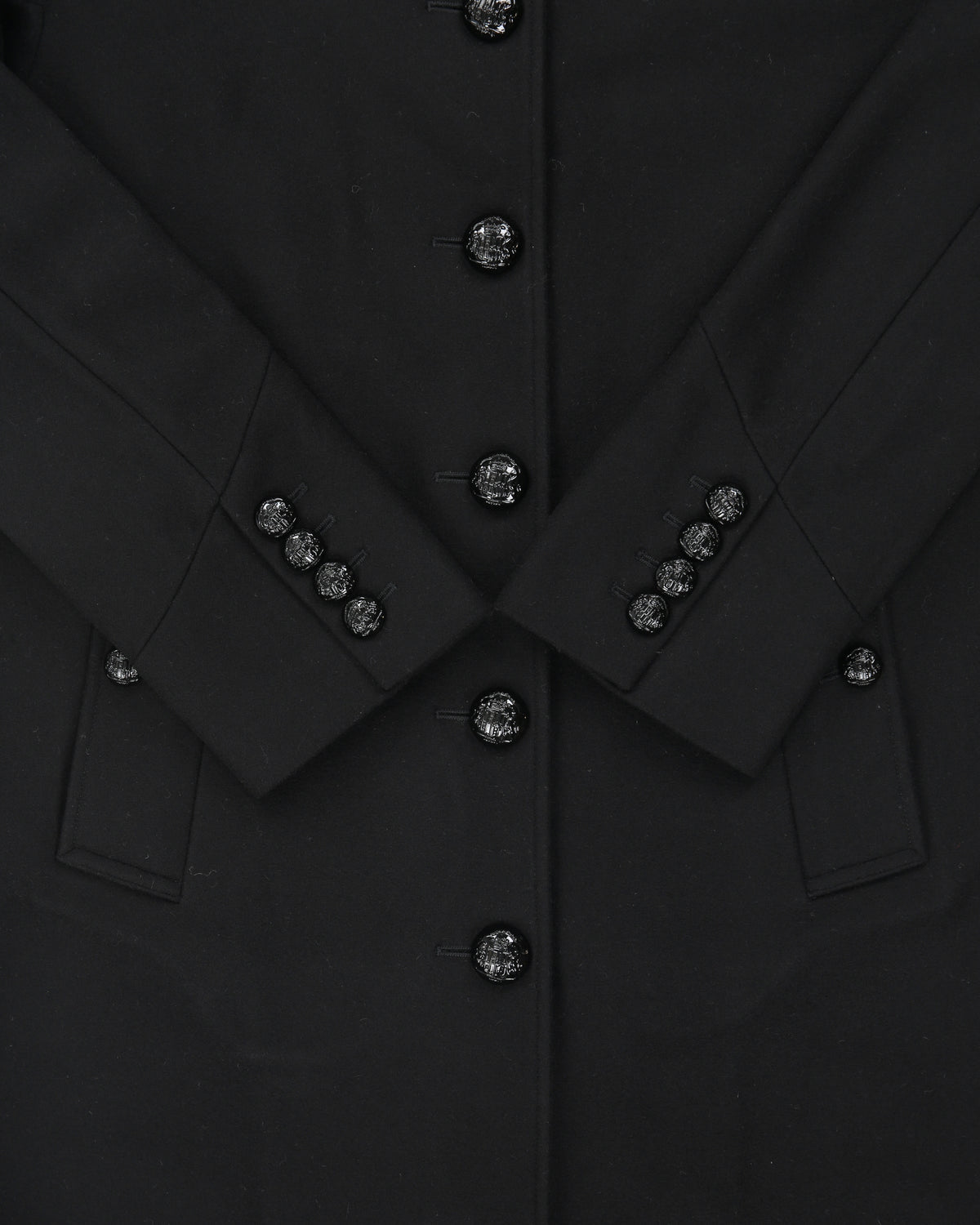 Vintage A/W 2013 Runway Burberry London Women's Black Wool Nova Check Lined Military Guard Over Coat - XS