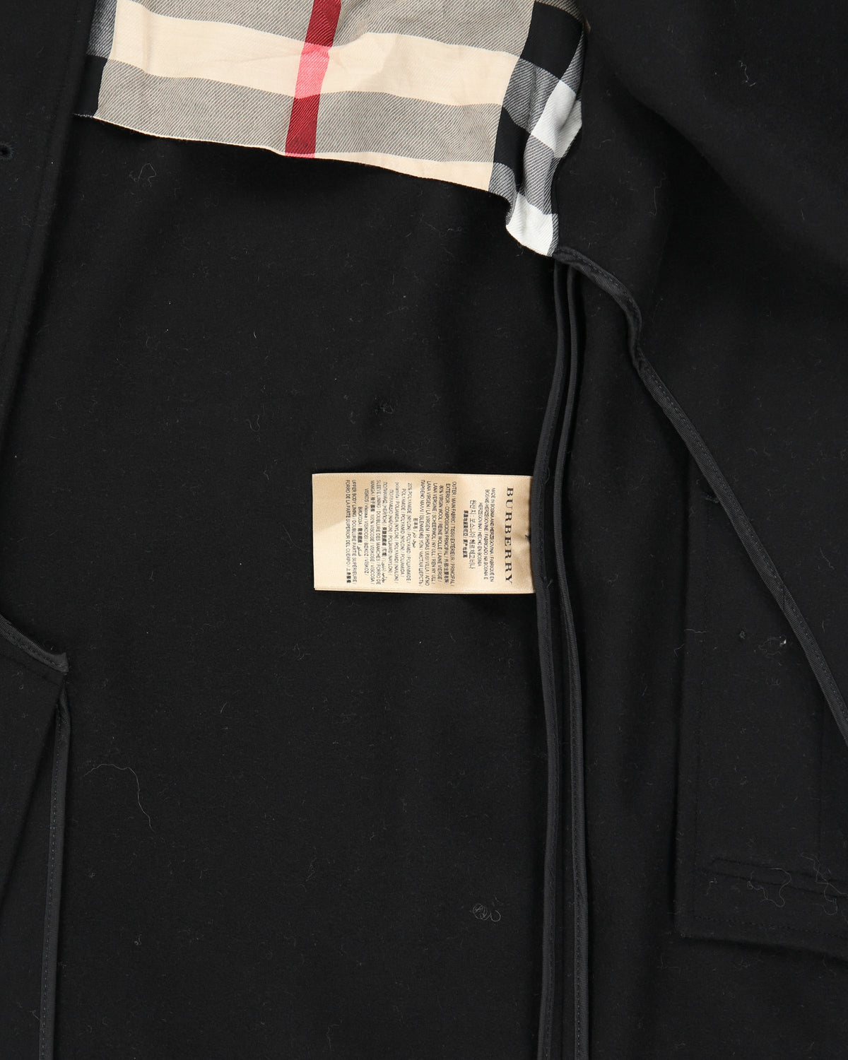 Vintage A/W 2013 Runway Burberry London Women's Black Wool Nova Check Lined Military Guard Over Coat - XS