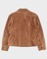 Vintage Y2K 00s LAL Women's Hazelnut Suede Snap Button Panelled Jacket - XL