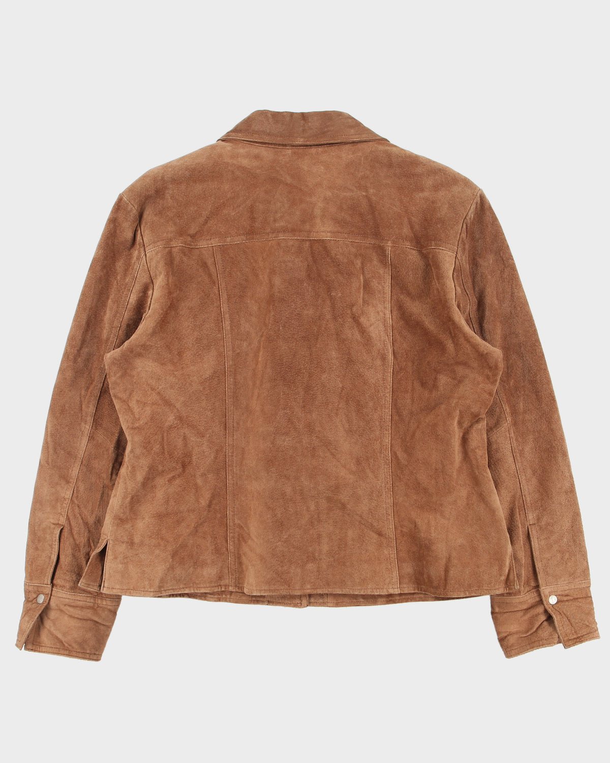 Vintage Y2K 00s LAL Women's Hazelnut Suede Snap Button Panelled Jacket - XL