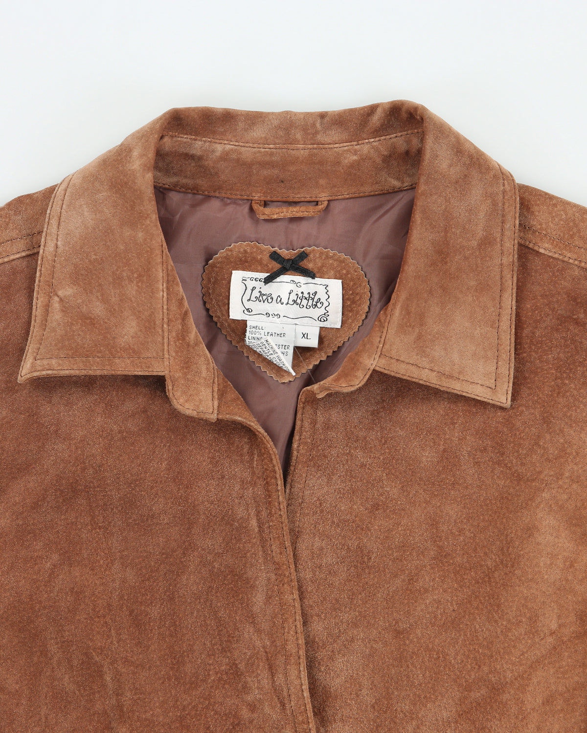 Vintage Y2K 00s LAL Women's Hazelnut Suede Snap Button Panelled Jacket - XL