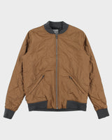 Icebreaker Women's Venturous Merinoloft Wool Insulated Caffe Diamond Quilt Bomber Jacket - M