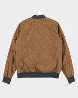 Icebreaker Women's Venturous Merinoloft Wool Insulated Caffe Diamond Quilt Bomber Jacket - M