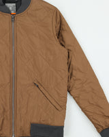 Icebreaker Women's Venturous Merinoloft Wool Insulated Caffe Diamond Quilt Bomber Jacket - M