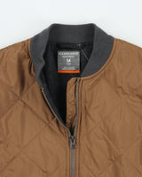 Icebreaker Women's Venturous Merinoloft Wool Insulated Caffe Diamond Quilt Bomber Jacket - M