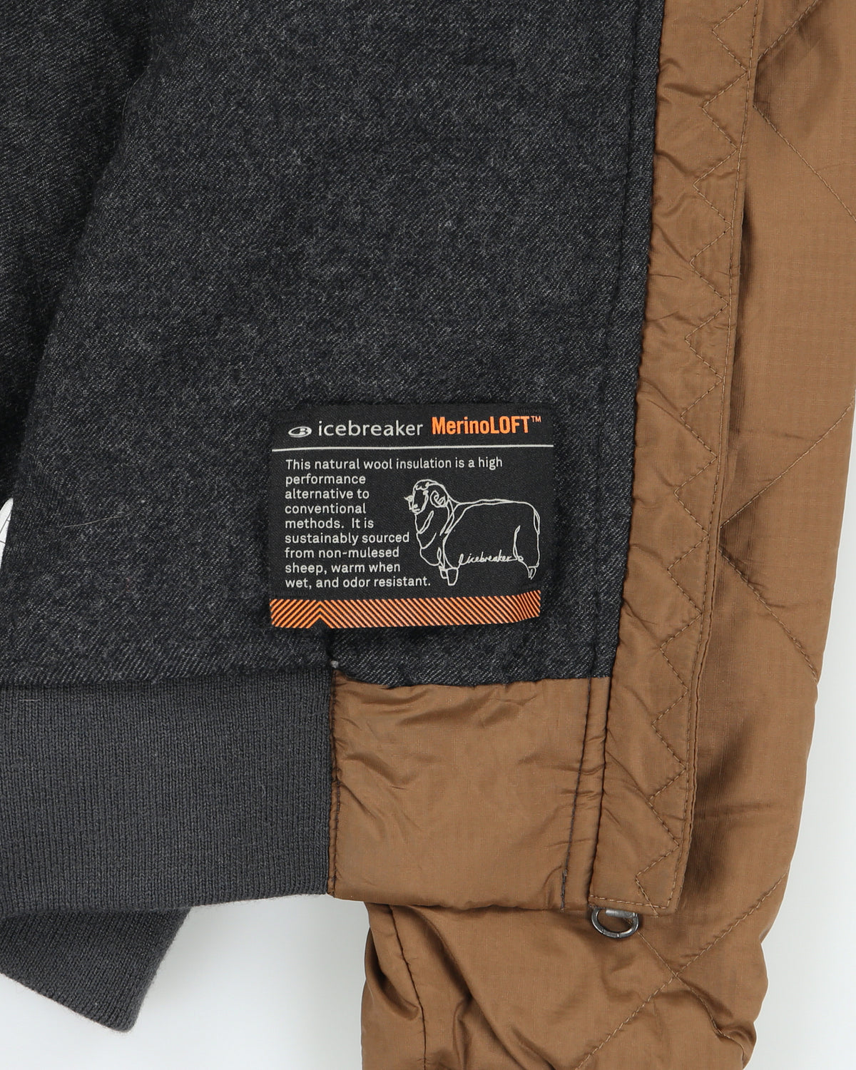 Icebreaker Women's Venturous Merinoloft Wool Insulated Caffe Diamond Quilt Bomber Jacket - M