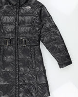 Vintage Y2K 00s The North Face Women's 600 Fill Goose Down Belted Longline Puffer Jacket - S