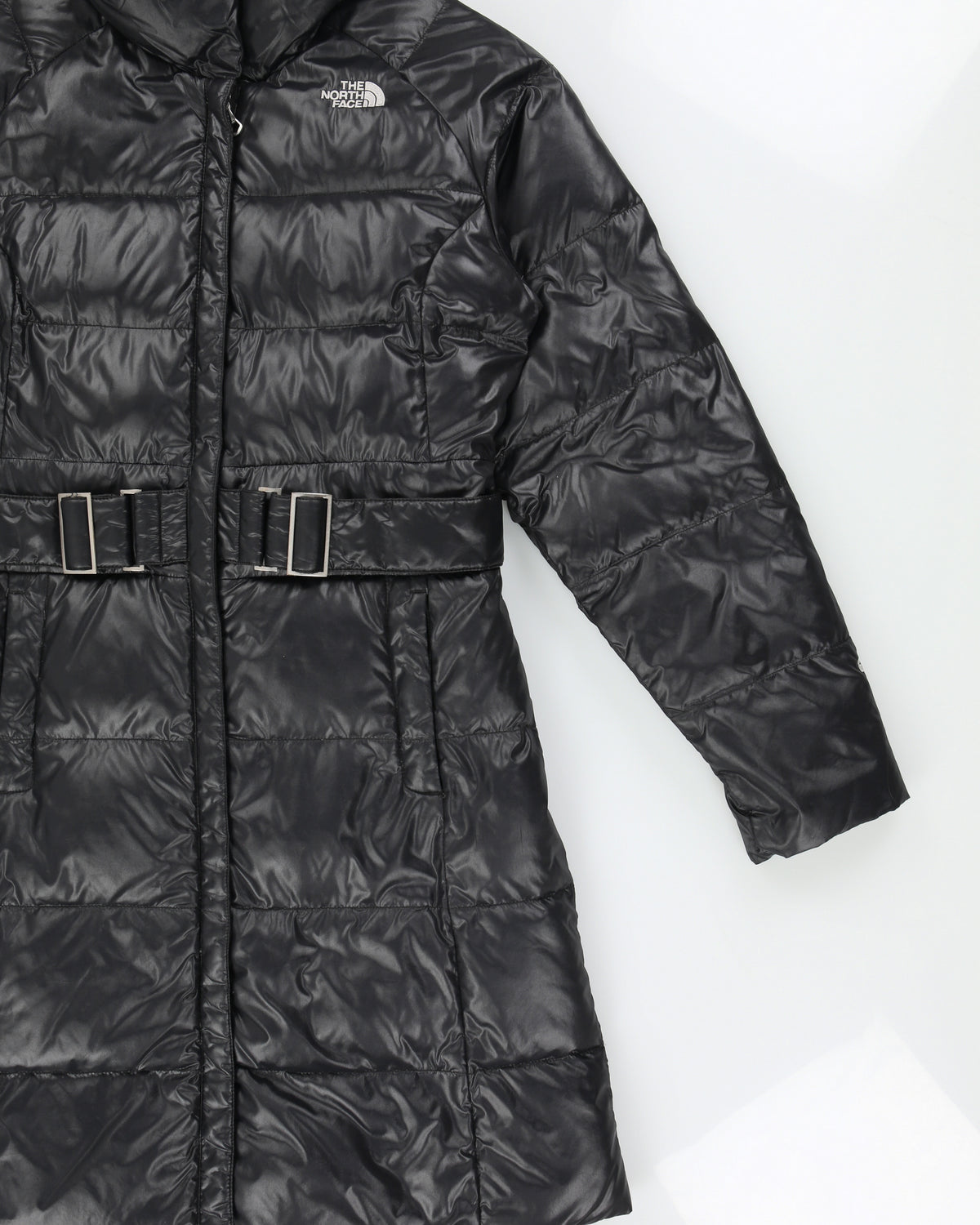 Vintage Y2K 00s The North Face Women's 600 Fill Goose Down Belted Longline Puffer Jacket - S