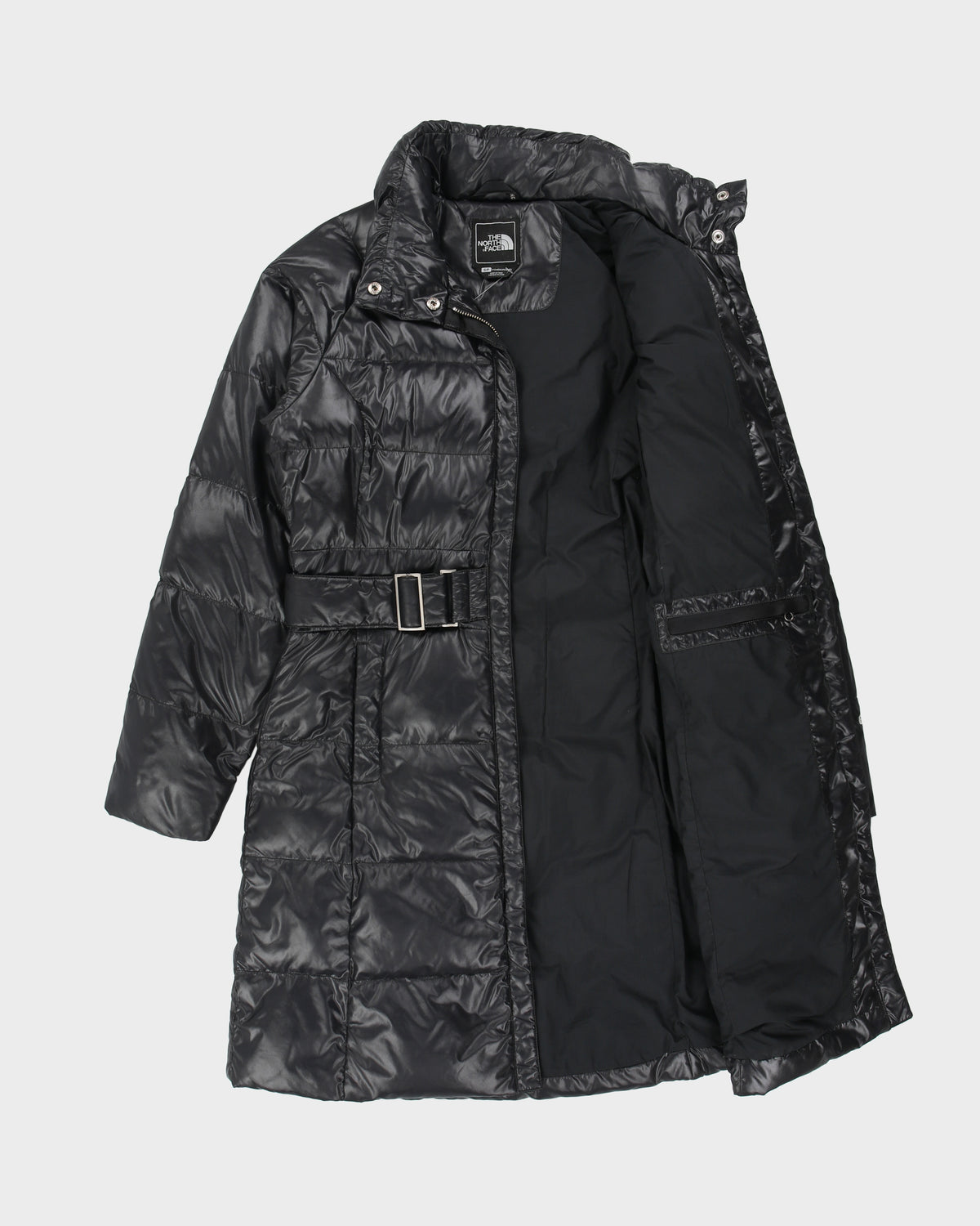 Vintage Y2K 00s The North Face Women's 600 Fill Goose Down Belted Longline Puffer Jacket - S