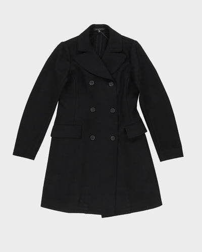 Theory Black Wool Blend Overcoat - XS