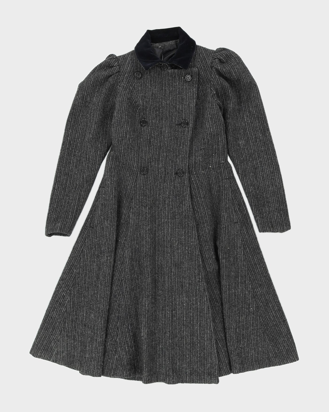 Grey Princess Cut Overcoat - XXS