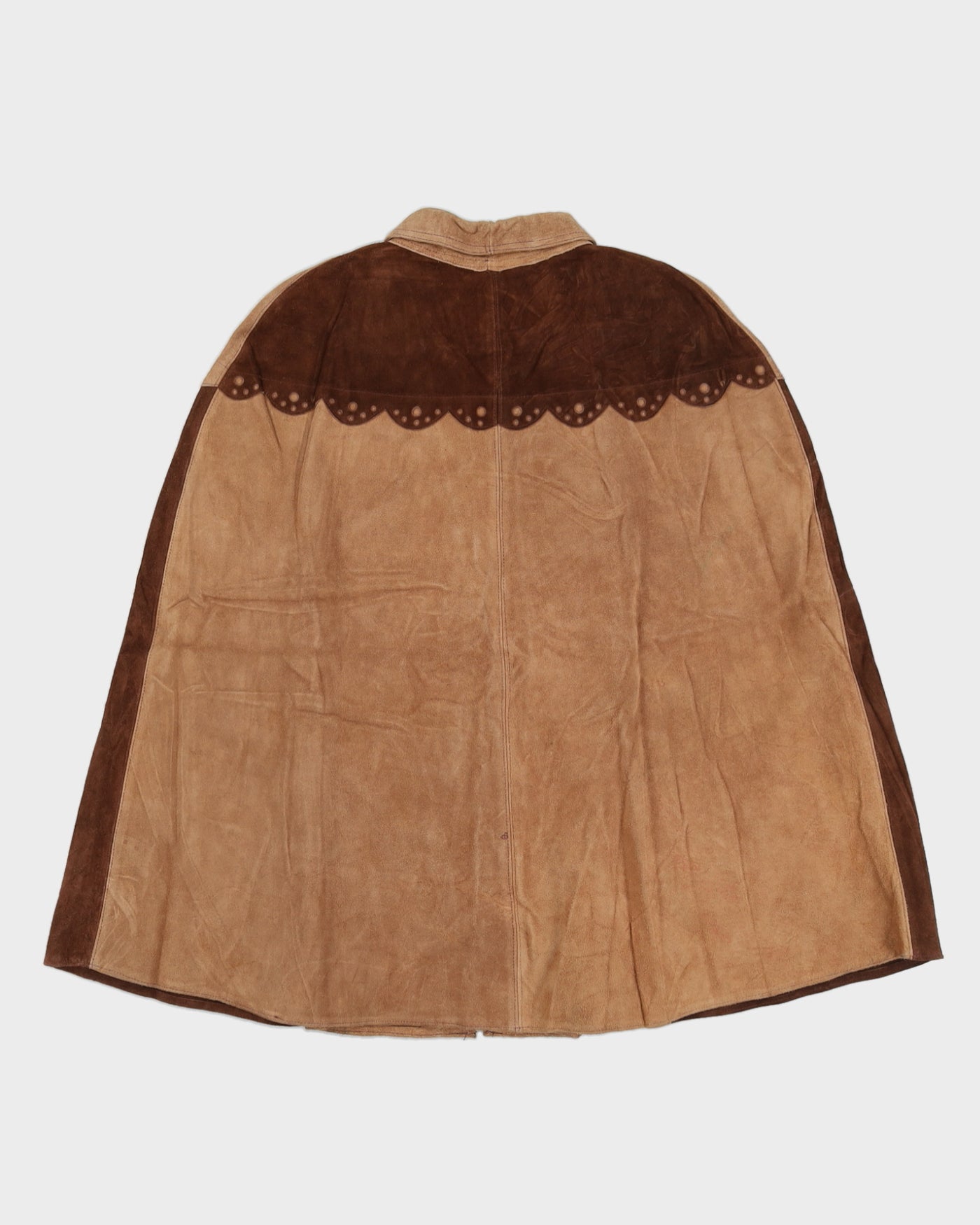 Vintage 1970s Brown Suede Cape - S / M