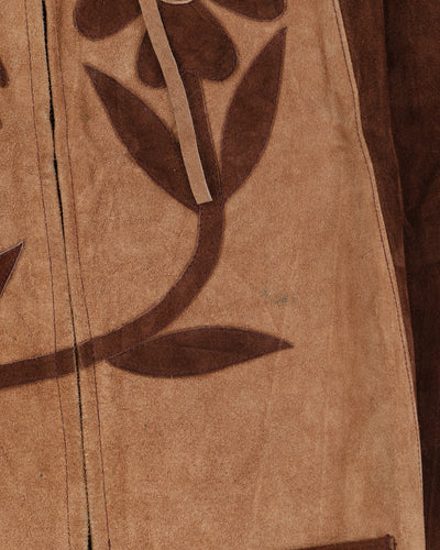 Vintage 1970s Brown Suede Cape - S / M