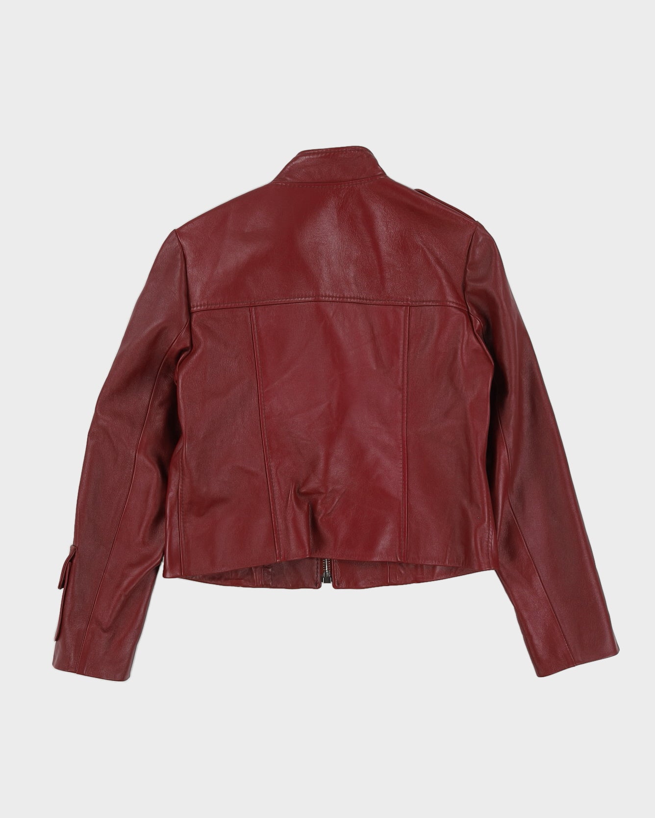 Marc Jacobs Burgundy Leather Jacket - XS