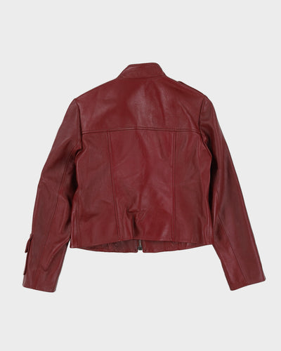 Marc Jacobs Burgundy Leather Jacket - XS