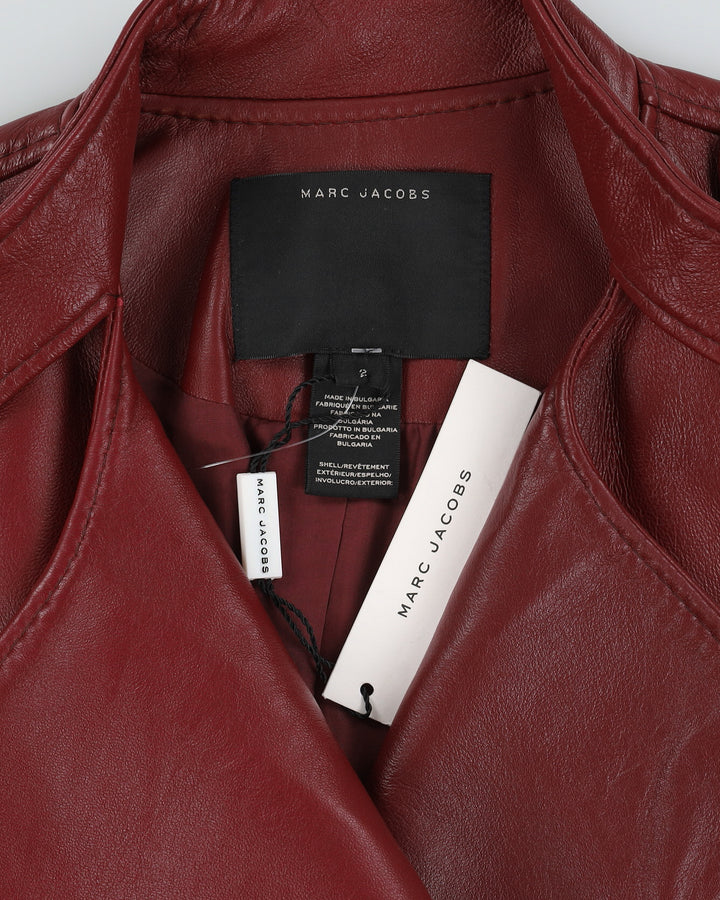 Marc Jacobs Burgundy Leather Jacket - XS