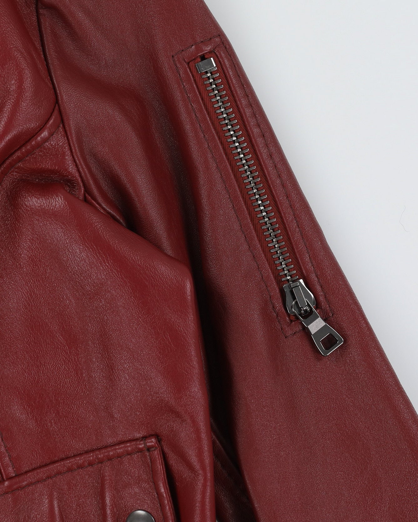 Marc Jacobs Burgundy Leather Jacket - XS