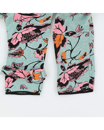 Diane Von Furstenberg Green Floral Mac Coat - XS