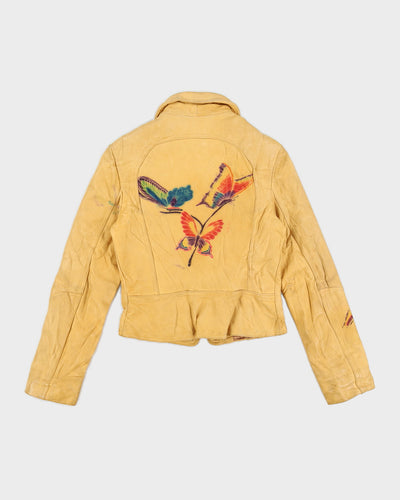 Vintage 1980s Butterfly Leather Jacket - XXXS