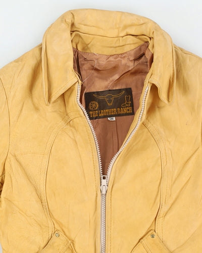 Vintage 1980s Butterfly Leather Jacket - XXXS