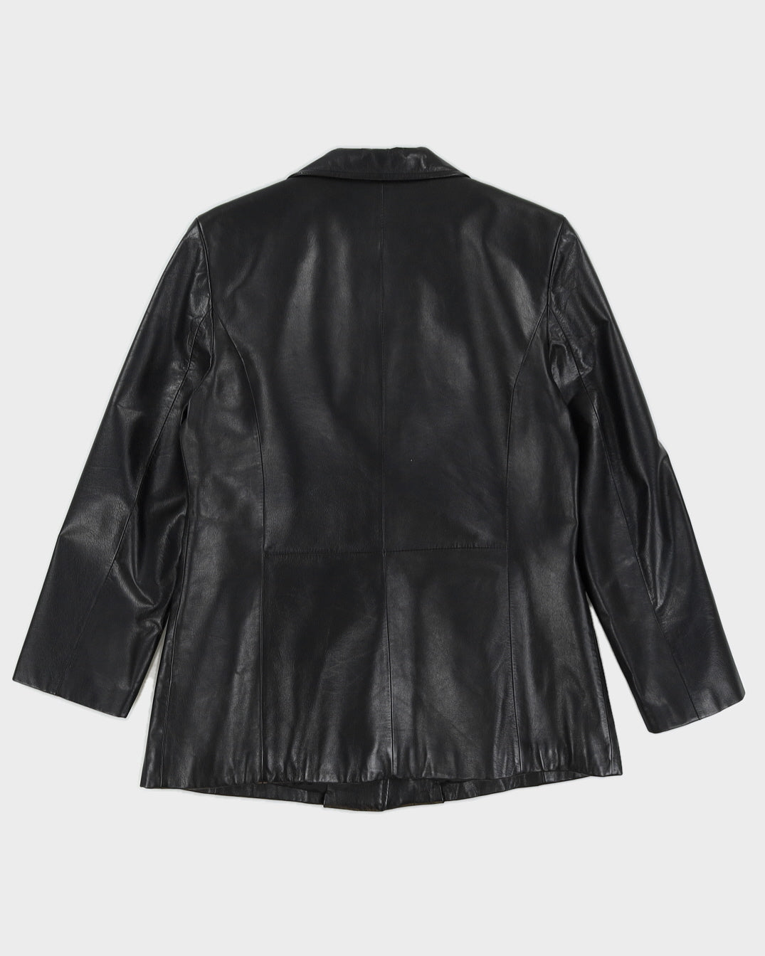 Vintage 90s Danier Black Leather Blazer - UK12-14