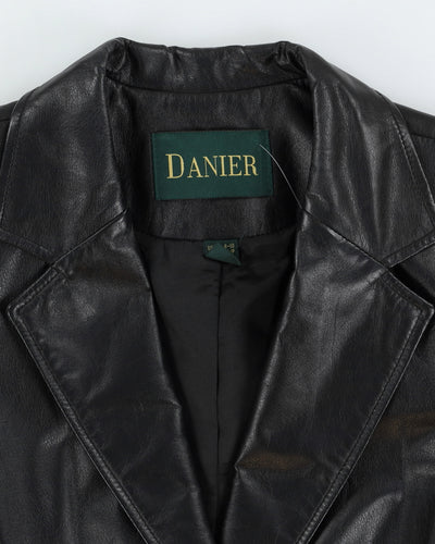 Vintage 90s Danier Black Leather Blazer - UK12-14