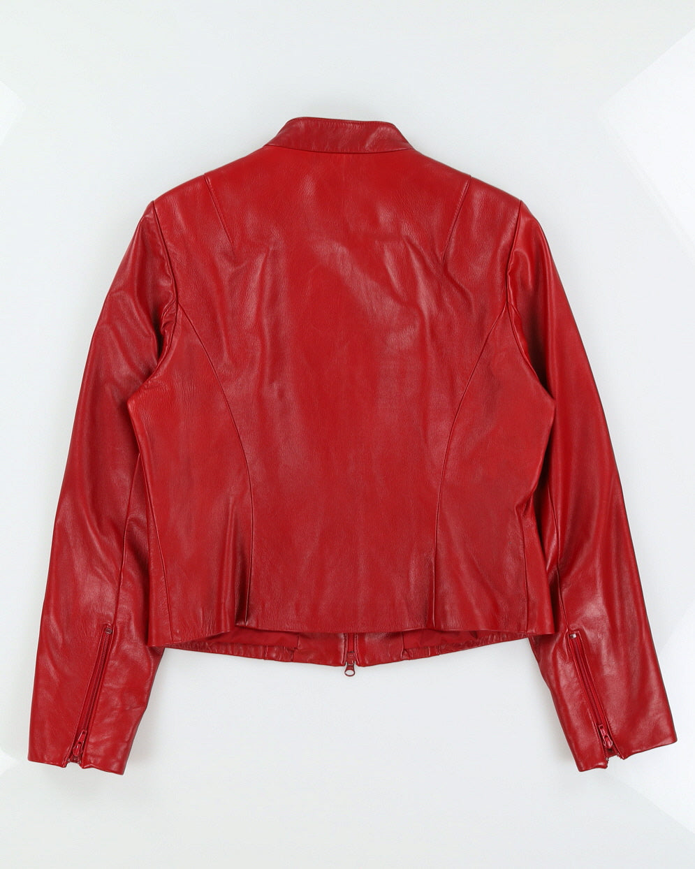 Y2K 00s Danier Cherry Red Leather Jacket - L