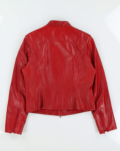 Y2K 00s Danier Cherry Red Leather Jacket - L