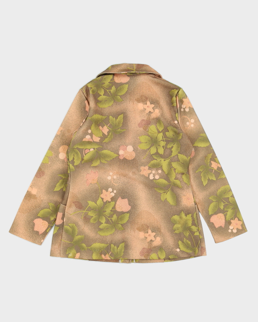 Vintage 1970s Green Patterned Blazer Jacket - S