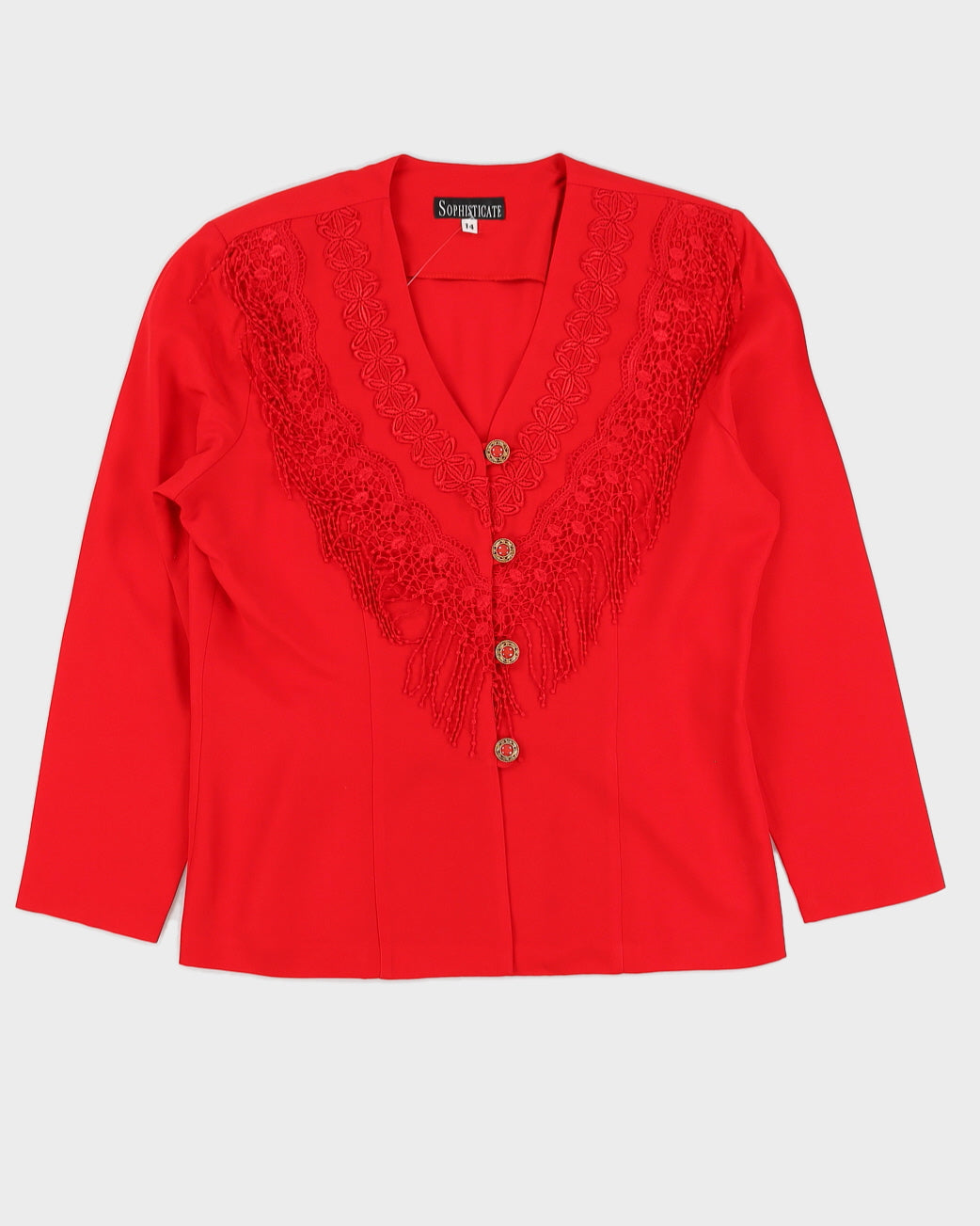 00s Red Blazer Jacket - L
