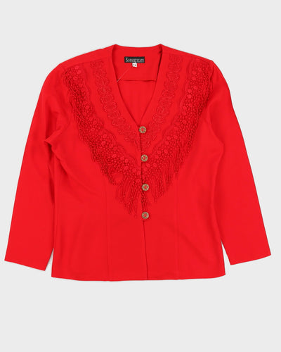 00s Red Blazer Jacket - L
