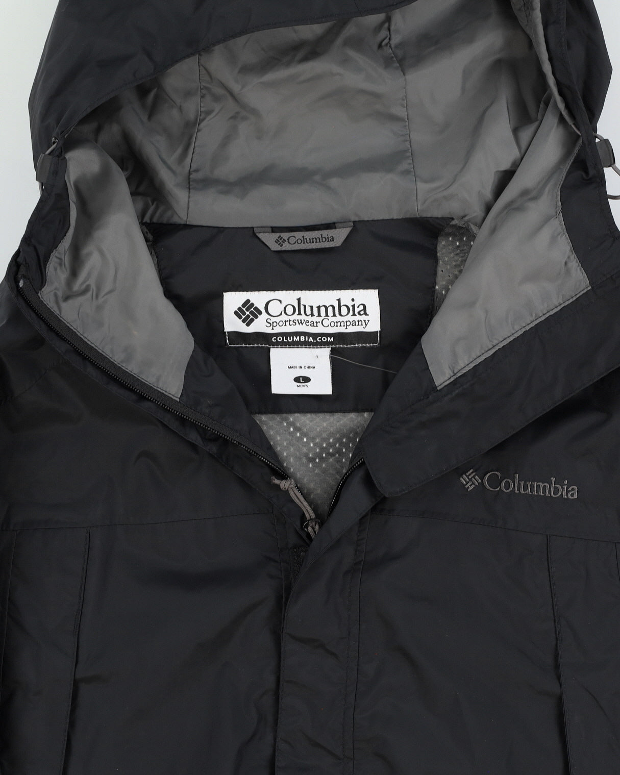 Columbia Men's Black Nylon Hooded Jacket - L