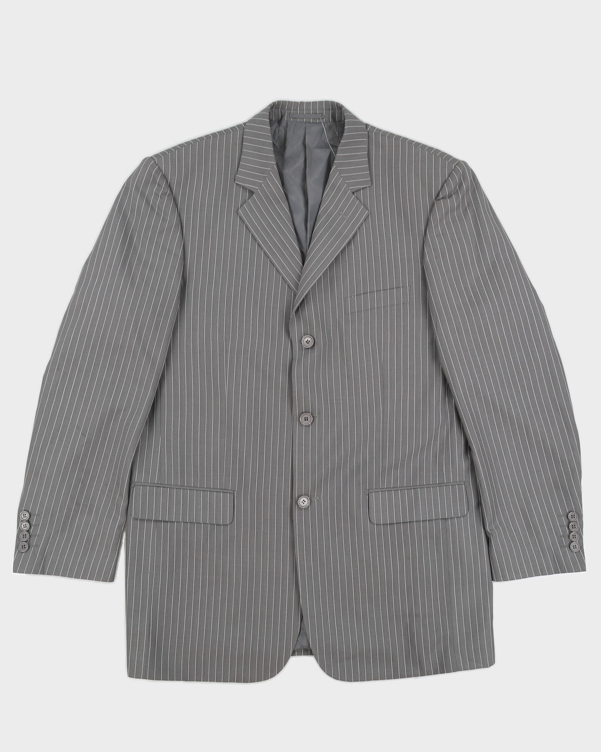 Vintage 90s Piacci Grey Pinstripe Blazer - L