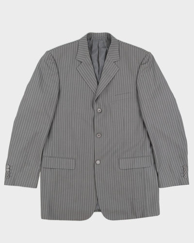 Vintage 90s Piacci Grey Pinstripe Blazer - L