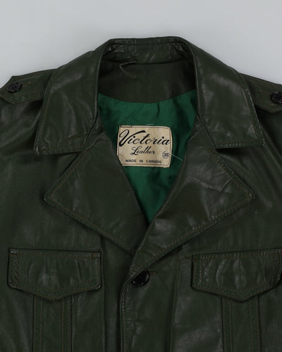Vintage 70s Victoria Green Leather Blazer - M