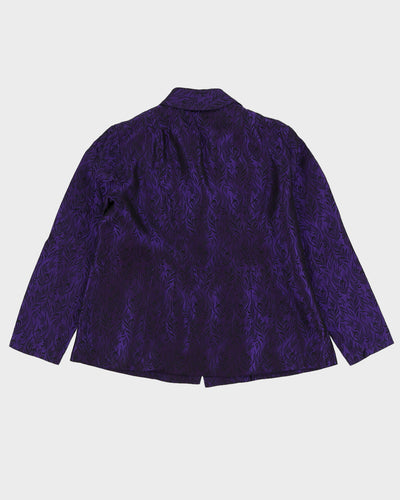 Purple And Black Patterned Blazer Jacket - M