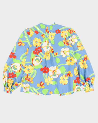 Blue Floral Open Style Jacket - M