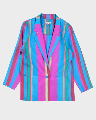 00s Thai Silk Turquoise Blazer Jacket - L