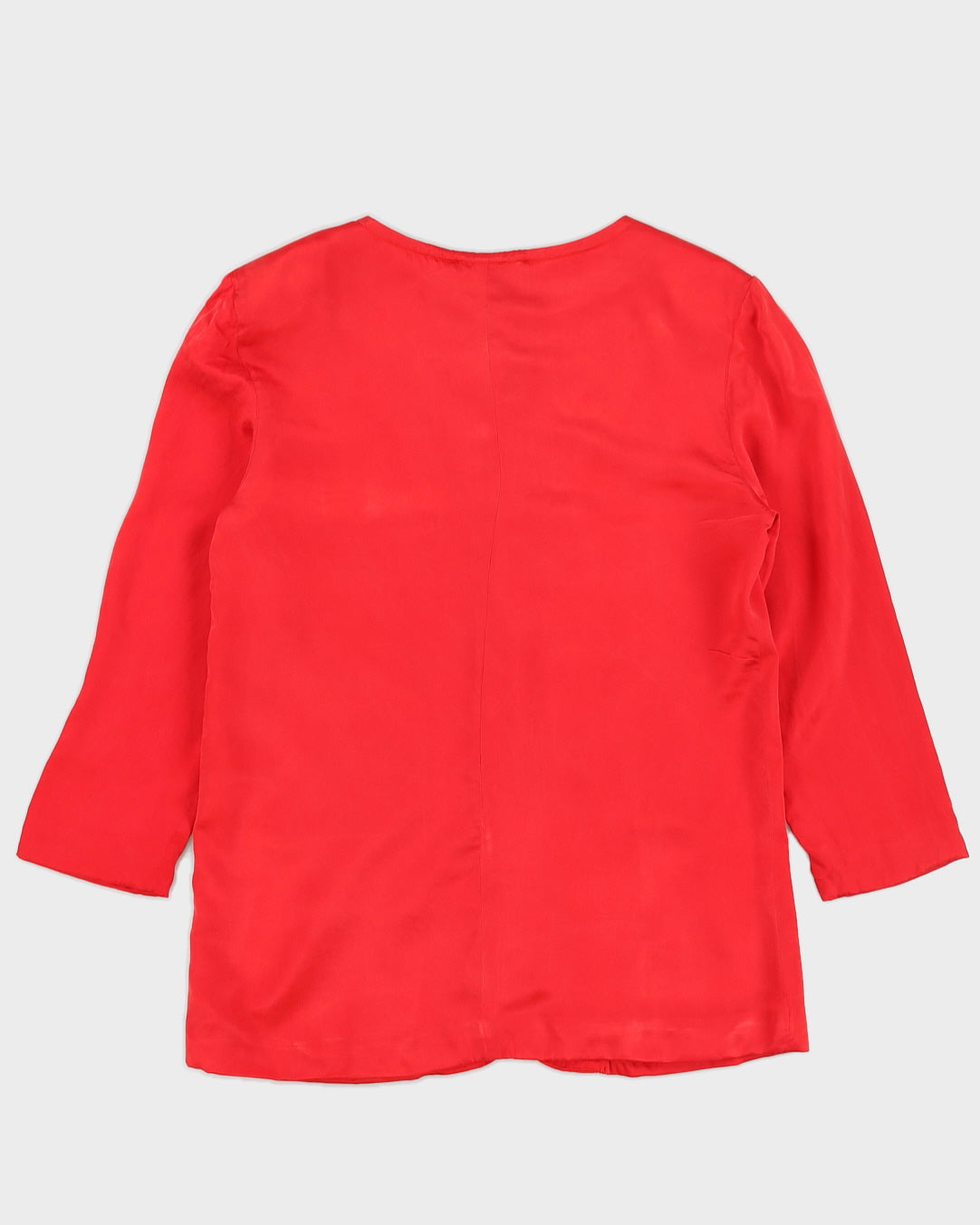 Red Silk Blazer Jacket - M