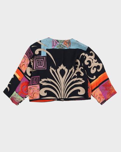 Black Patterned Cropped Jacket - S