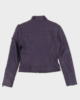 Y2K 00s Bebe Purple Leather Moto Jacket - S