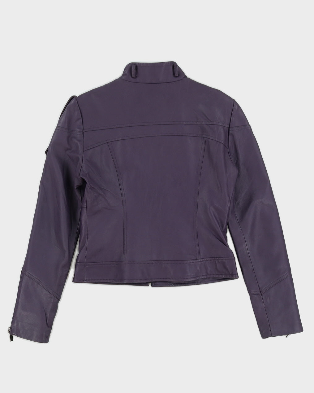 Y2K 00s Bebe Purple Leather Moto Jacket - S