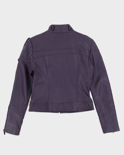 Y2K 00s Bebe Purple Leather Moto Jacket - S