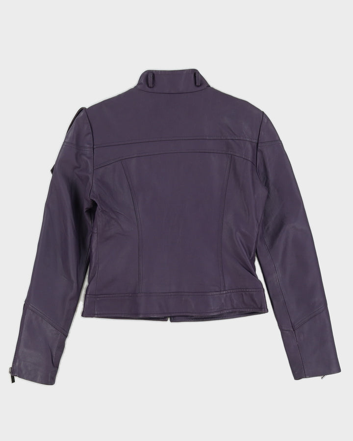 Y2K 00s Bebe Purple Leather Moto Jacket - S