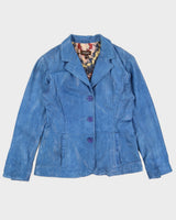 Vintage 90s Danier Blue Leather Blazer - L