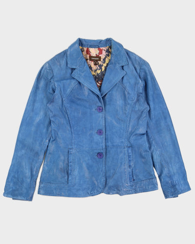 Vintage 90s Danier Blue Leather Blazer - L