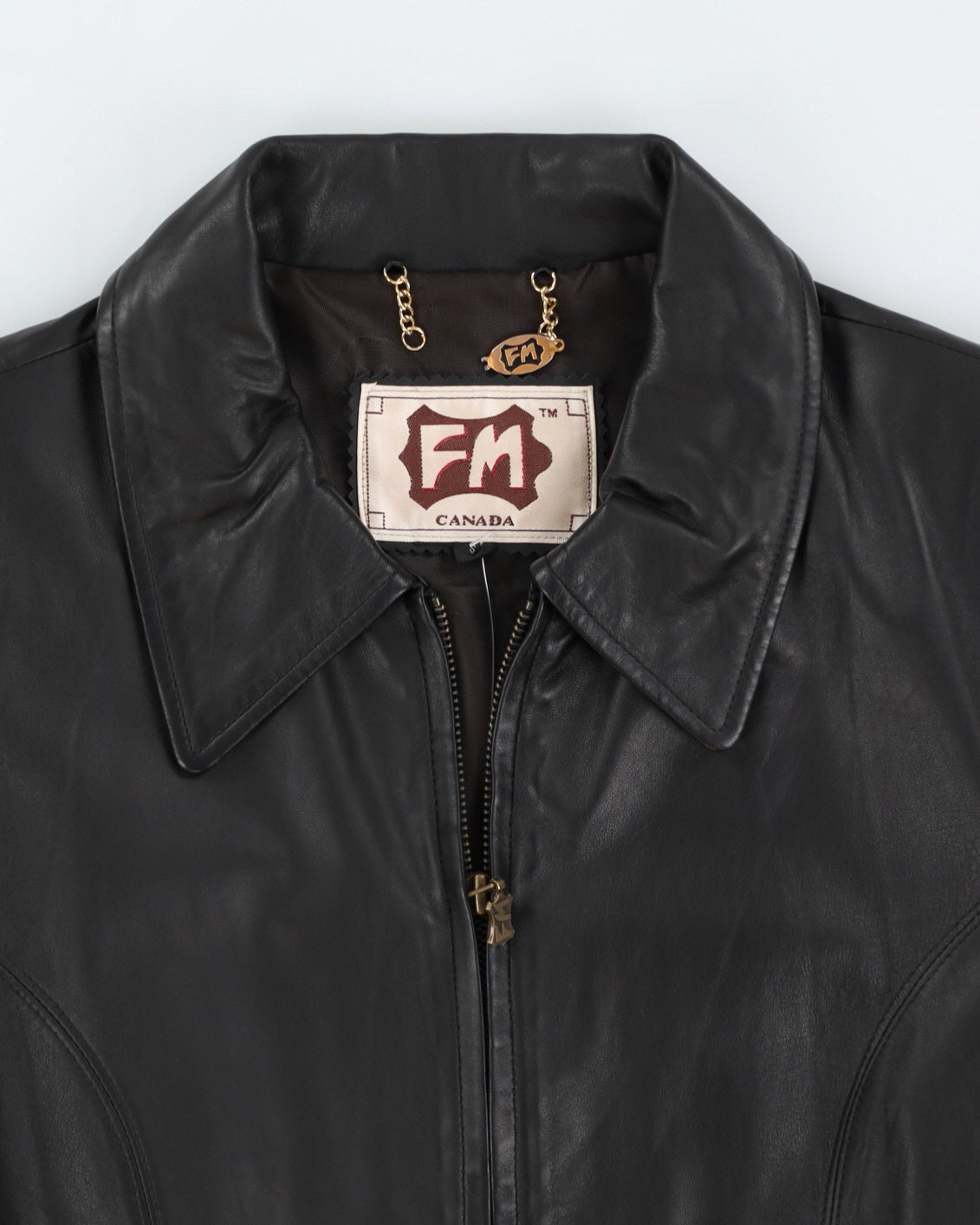 Vintage 90s FM Canada Leather Zip Up Jacket - S
